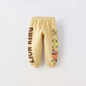 Zara Kids Tan Lion Graphic Joggers